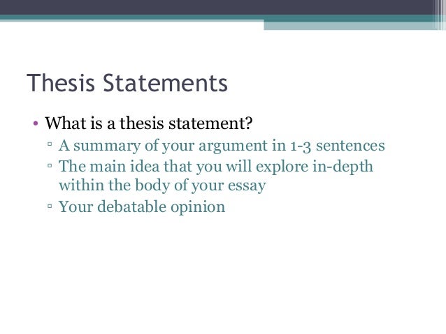 what is a thesis statement in english