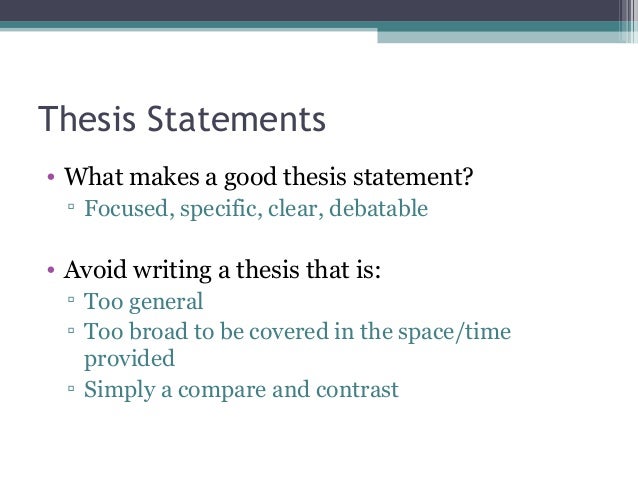 Compare and contrast thesis statement