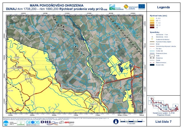 Project Danube FLOODRISK, Slovakia, Flood hazard maps 