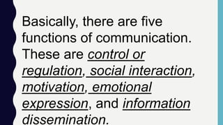 06 functions of communication | PPTX | Entertainment