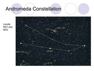 Andromeda Constellation Locate M31 and M33 