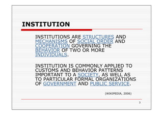 GOVERNMENT INSTITUTION