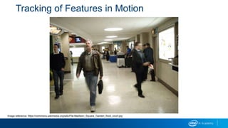 Tracking of Features in Motion
Image reference: https://commons.wikimedia.org/wiki/File:Madison_Square_Garden_food_court.jpg
 