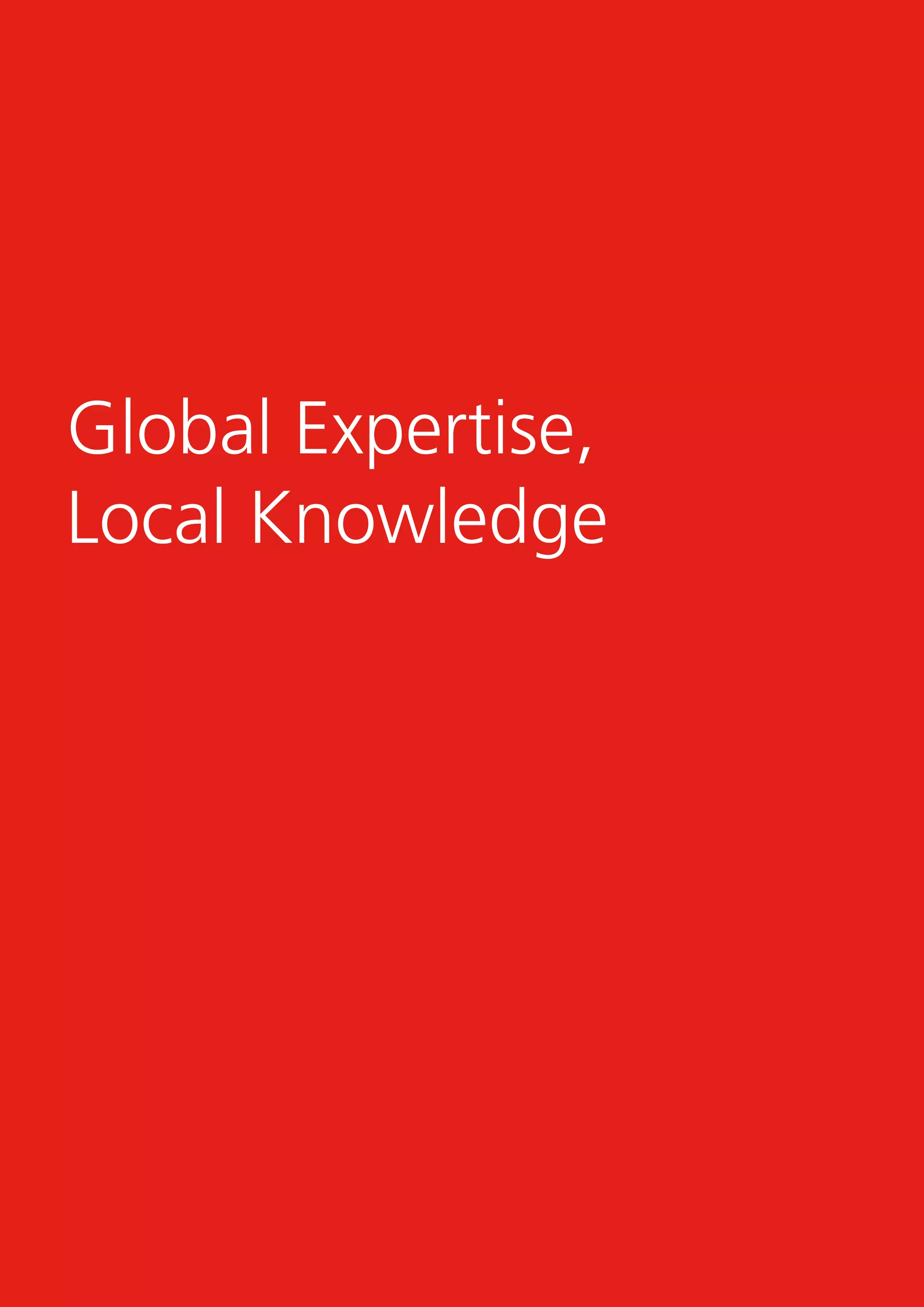 Global Expertise,
Local Knowledge
 
