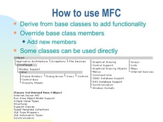 Mfc Gui Class introduction to_mfc | PPT