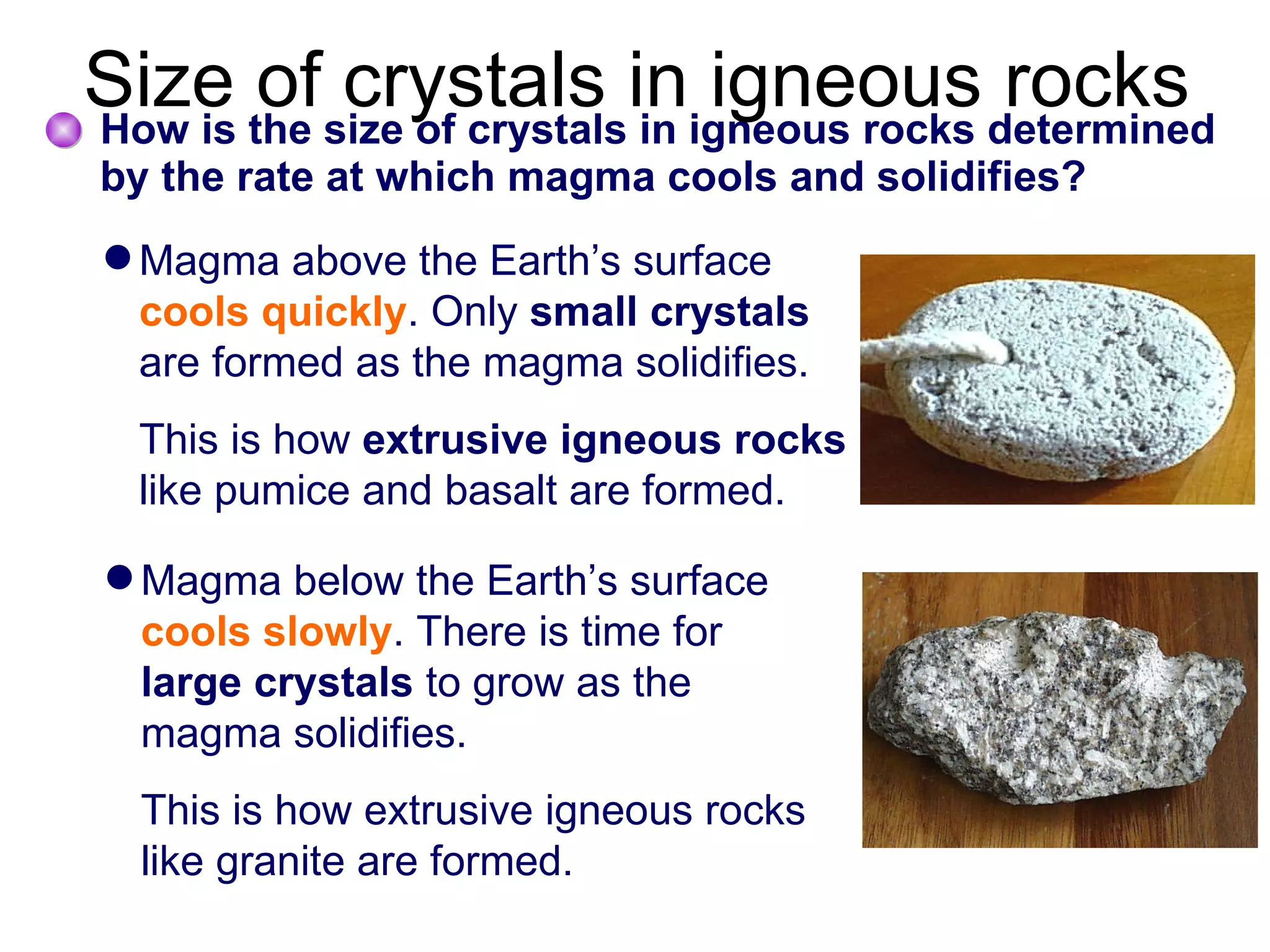 Investigating Rocks 06 investigating formation of igneous rocks | PPT