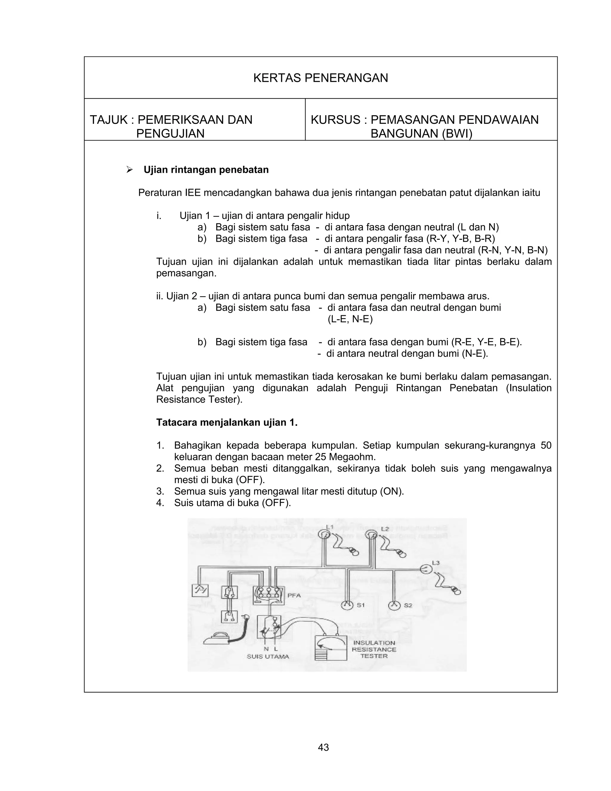 Rumus Rintangan Penerangan ujian rintangan penebatan | DOC