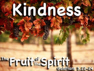 Kindness

The
      Fruit Spirit
           of
          the
                Galatians 5.22-24
 