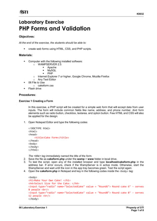 06 laboratory exercise 1 | PDF