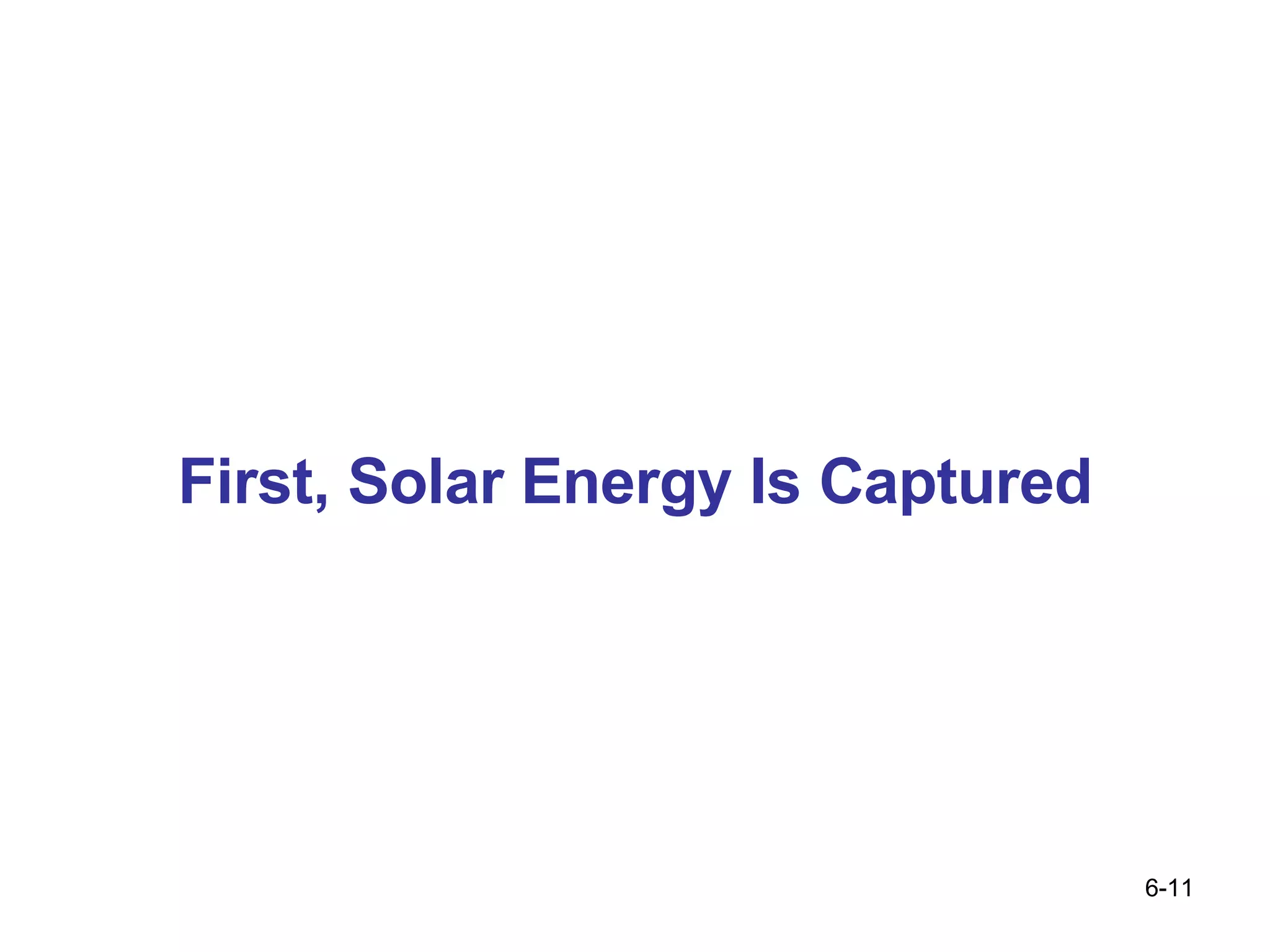 First, Solar Energy Is Captured 