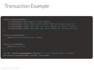 Transaction Example
http://bit.ly/JlUJde
 