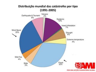 Distribuição mundial das catástrofes por tipo
               (1991-2005)
 