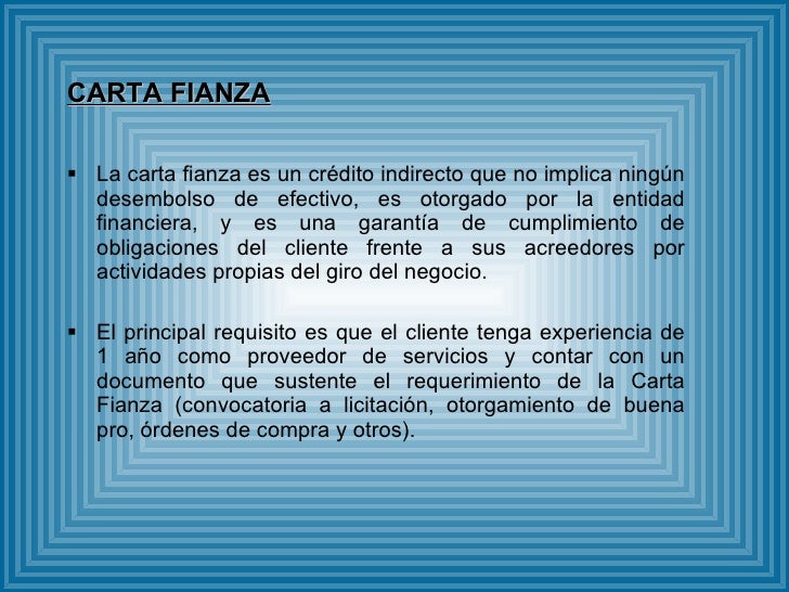Confirmacion De Carta Fianza Banco De Credito - dinero 