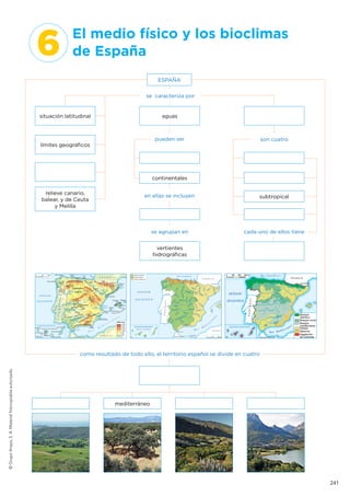 ©GrupoAnaya,S.A.Materialfotocopiableautorizado.
241
6 El medio físico y los bioclimas
de España
DUERO
TAJO
TAJO
JÚCAR
TURI...