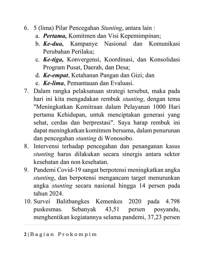 06 mei 2021, sambutan bupati acara rembuk stunting 2021 | PDF