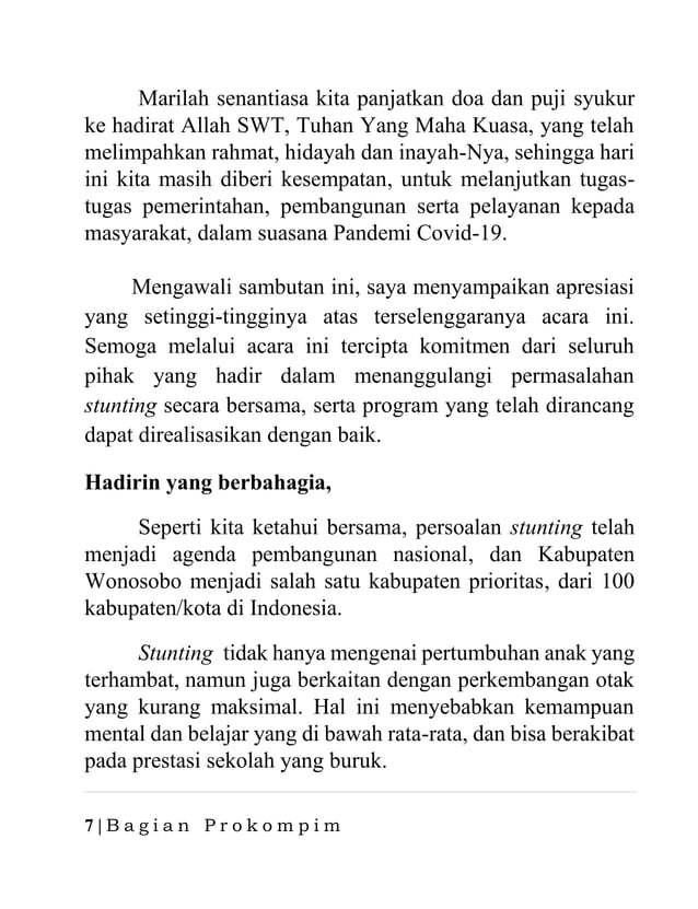 06 mei 2021, sambutan bupati acara rembuk stunting 2021 | PDF