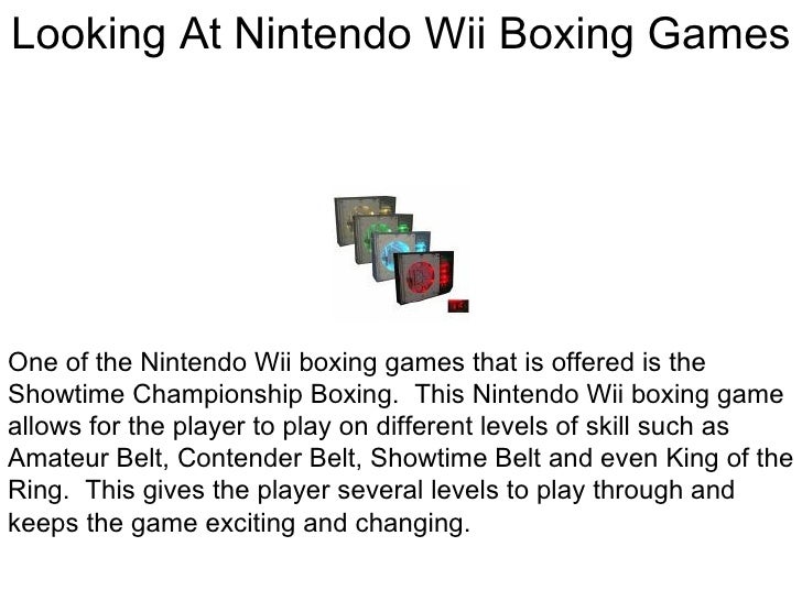 nintendo wii boxing games