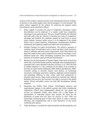 Pattern and Determinants of Export Diversification in Bangladesh | PDF