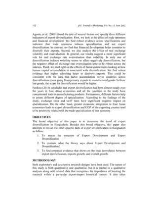 Pattern and Determinants of Export Diversification in Bangladesh | PDF
