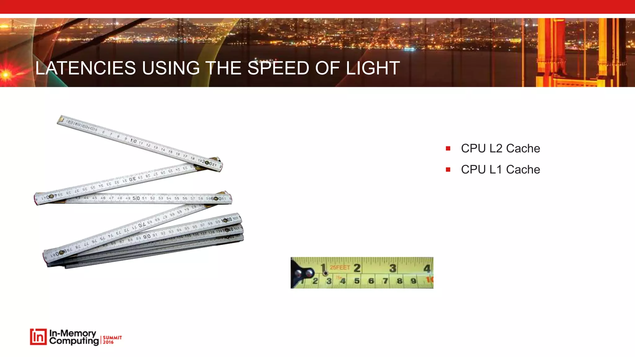 LATENCIES USING THE SPEED OF LIGHT
 CPU L2 Cache
 CPU L1 Cache
 
