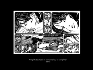 Conjunto de viñetas en acercamiento y en semiprimer plano. 