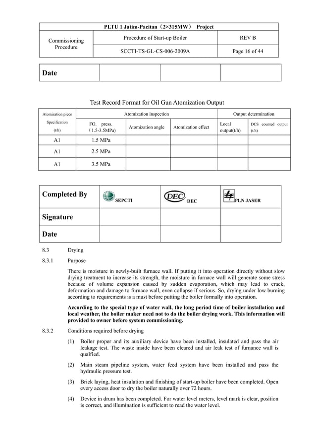 06 procedure of start up boiler ok PDF