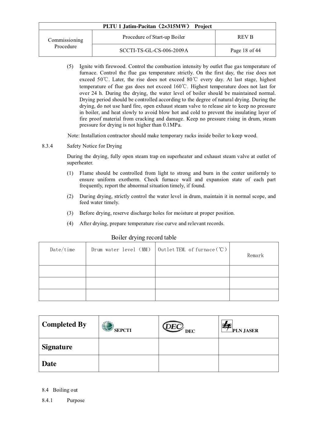 06 procedure of start up boiler ok