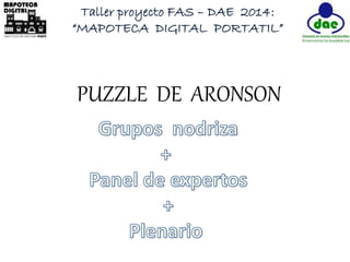 Taller proyecto FAS – DAE 2014: 
“MAPOTECA DIGITAL PORTATIL” 
PUZZLE DE ARONSON 
 