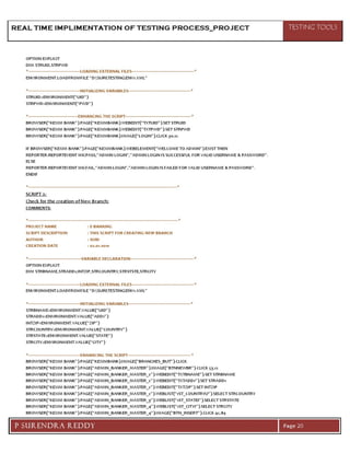 06 real time implimentation of testing process project | PDF