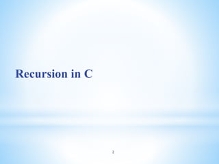 Recursion in C
2
 