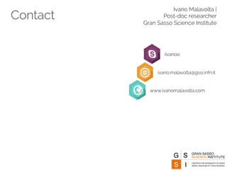 Contact Ivano Malavolta | 
Post-doc researcher 
Gran Sasso Science Institute 
iivanoo 
ivano.malavolta@gssi.infn.it 
www.ivanomalavolta.com 
