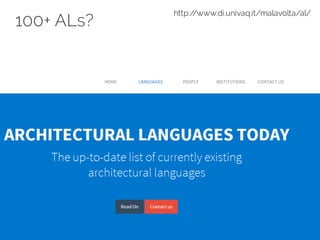 100+ ALs?
http://www.di.univaq.it/malavolta/al/
 