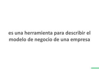 es una herramienta para describir el
modelo de negocio de una empresa
 