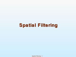 Spatial Filtering : 1
Spatial FilteringSpatial Filtering
 