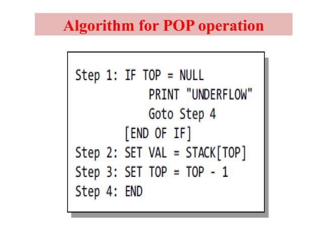 Data Structure ARRAY REPRESENTATION OF STACKS | PPTX