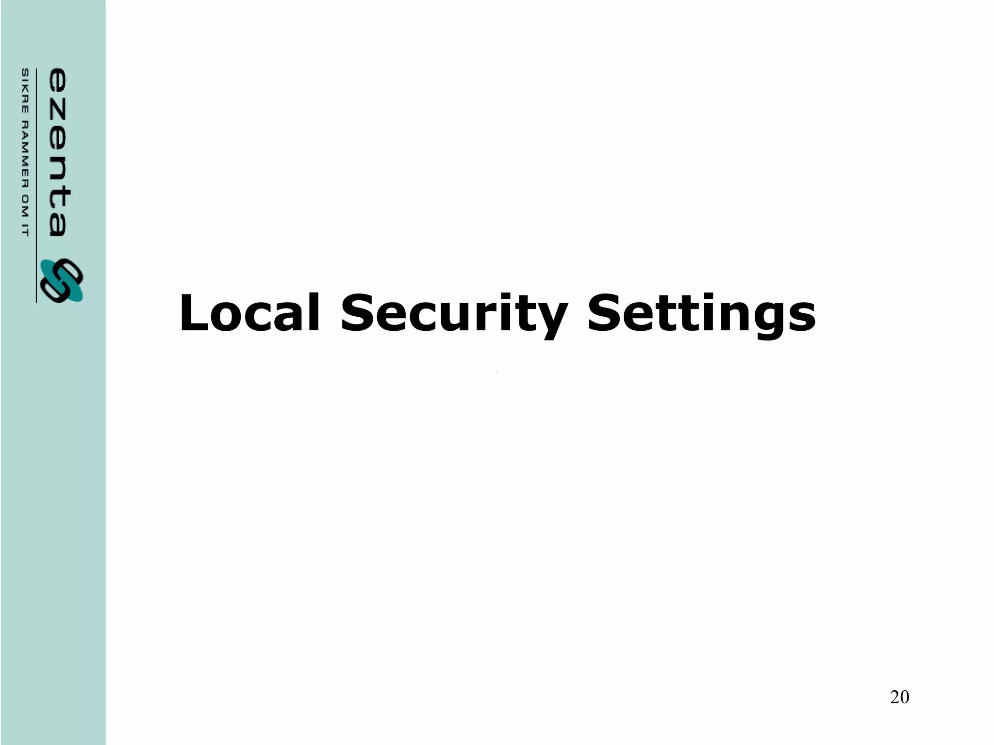 Local Security Settings 
