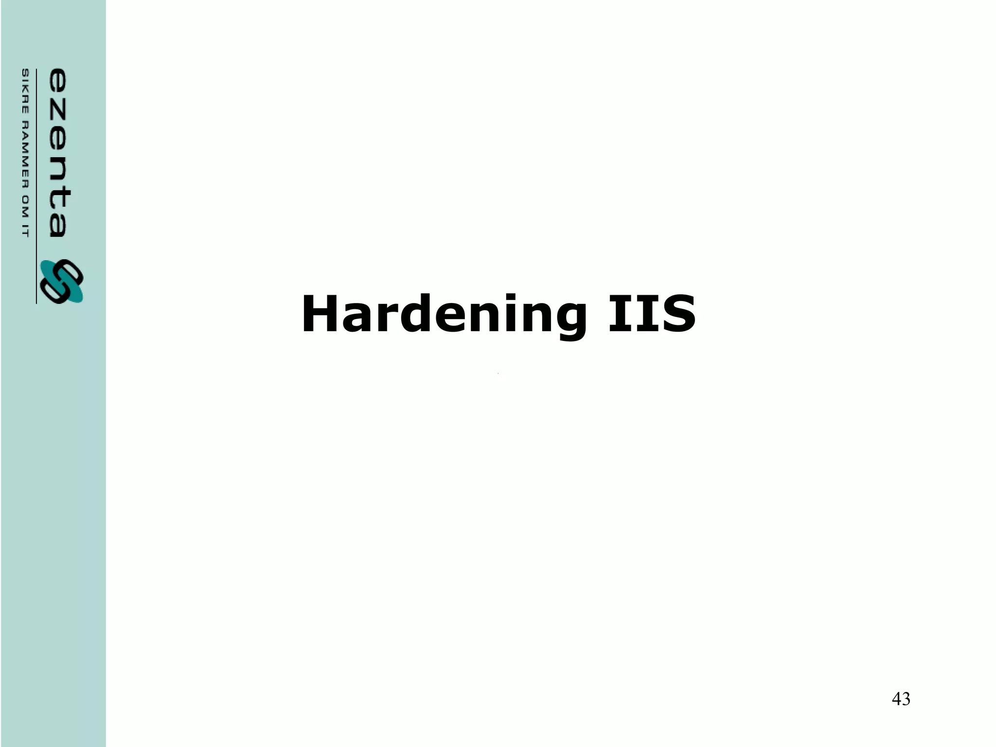 Hardening IIS 