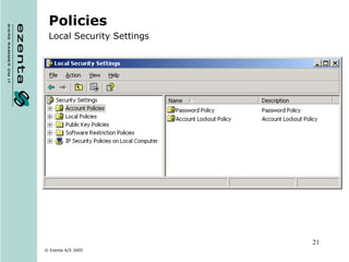 Policies Local Security Settings 