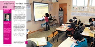 Brive-la-Gaillarde (Corrèze)

Tableaux et tablettes brivistes
Philippe Nauche,
maire de Brive-laGaillarde, député
de la Corrèze

148

“Le numérique
repousse les murs
de l’école. À côté
des traditionnelles
compétences
dévolues aux
communes en
matière d’éducation
et de périscolaire
résident de véritables
enjeux de territoire,
dont les principaux
sont l’éducation
à la citoyenneté.
L’école a un rôle
fondamental à jouer
pour résorber
la fracture sociale
et culturelle liée
au numérique.”

Supports numériques. Entre 2010
et 2013, Brive a réalisé un programme
de câblage de toutes ses écoles
élémentaires, dans lesquelles elle a
déployé des tableaux blancs interactifs,
avec l’appui de l’Éducation nationale
et du Conseil général. À la rentrée
de septembre, deux écoles ont été
dotées à titre expérimental de packs
de tablettes numériques. Brive a fait
du numérique à l’école l’une de ses
priorités, considérant qu’il lui appartient
de transmettre les compétences pour
utiliser de façon réfléchie et efficace
le numérique et contribuer à former
des citoyens autonomes, responsables
et doués d’esprit critique.
■ TBI. Le plan prévoit le câblage des
14 écoles élémentaires publiques
afin de rendre Internet accessible
dans toutes les classes, l’installation
de TBI dans chacune des 99 classes
élémentaires, avec un ordinateur fixe
en fond de classe, ainsi que la mise
à disposition pour chaque école
d’un pack de tablettes numériques.
Depuis 2011 et prévu sur trois ans,
le coût global du plan est estimé
à 550 000 euros, dont 93 % pris
en charge par la Ville (170 000 euros
de câblage ; 300 000 euros de TBI,
80 000 euros de tablettes numériques).
> francoise.augaudy@brive.fr
■

Ville de 50 000 habitants, Brive compte
3 500 enfants scolarisés dans 30 écoles
publiques : 16 maternelles et 14 écoles
élémentaires.
Vive la République numérique !

Toute reproduction du présent ouvrage, totale ou partielle, quel que soit le support, est strictement interdite.

✓ Tableau blanc interactif
✓ Tablette
✓ Câblage

149

 