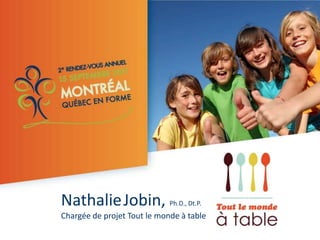 NathalieJobin, Ph.D., Dt.P. Chargée de projet Tout le monde à table 