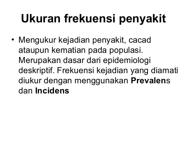 Ukuran Frekuensi Penyakit