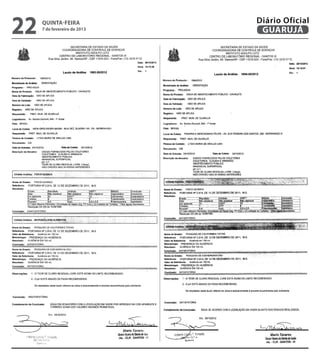 22   quinta-feira
     7 de fevereiro de 2013
                              Diário Oficial
                               GUARUJÁ
 