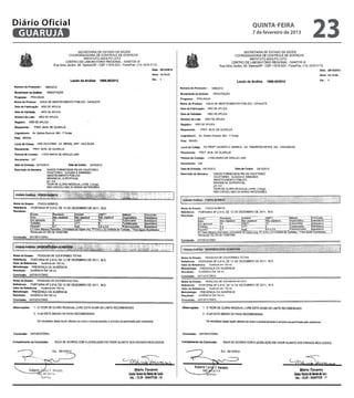 Diário Oficial
 GUARUJÁ
                 quinta-feira
                 7 de fevereiro de 2013
                                          23
 