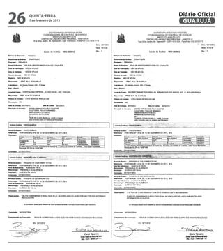 26   quinta-feira
     7 de fevereiro de 2013
                              Diário Oficial
                               GUARUJÁ
 