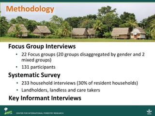 Migration, property rights and livelihoods on Peruvian forest frontiers