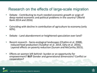 What is the impact of out-migration for employment purposes on peoples and land?