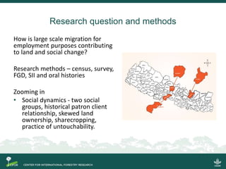 What is the impact of out-migration for employment purposes on peoples and land?