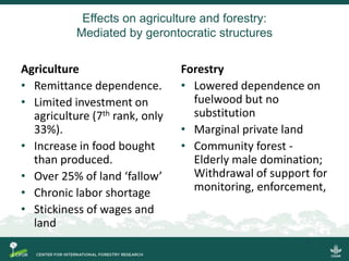 What is the impact of out-migration for employment purposes on peoples and land?