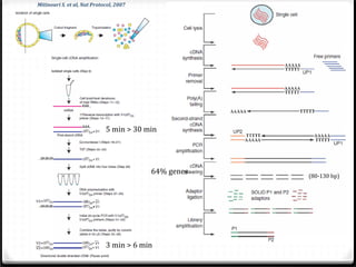 Mitinouri S. et al, Nat Protocol, 2007

5 min > 30 min

64% genes

3 min > 6 min

(80-130 bp)

 
