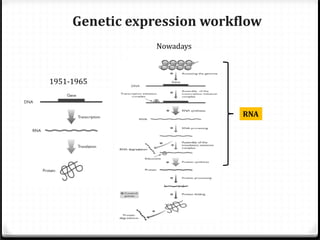 Genetic expression workflow
1951-1965

Nowadays

RNA

 